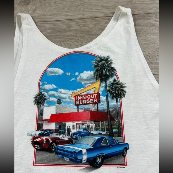 In N Out Burger Retro Vintage Muscle Logo Tank Top - Picture 4 of 8